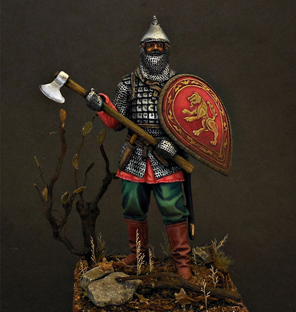 Фигурки: Русский воин с топором, 14 век.