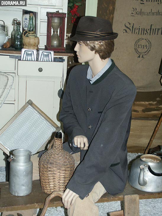 Фрагмент интерьера комнаты сельского дома, Museum Sinsheim, Германия (Копилка Diorama.Ru)