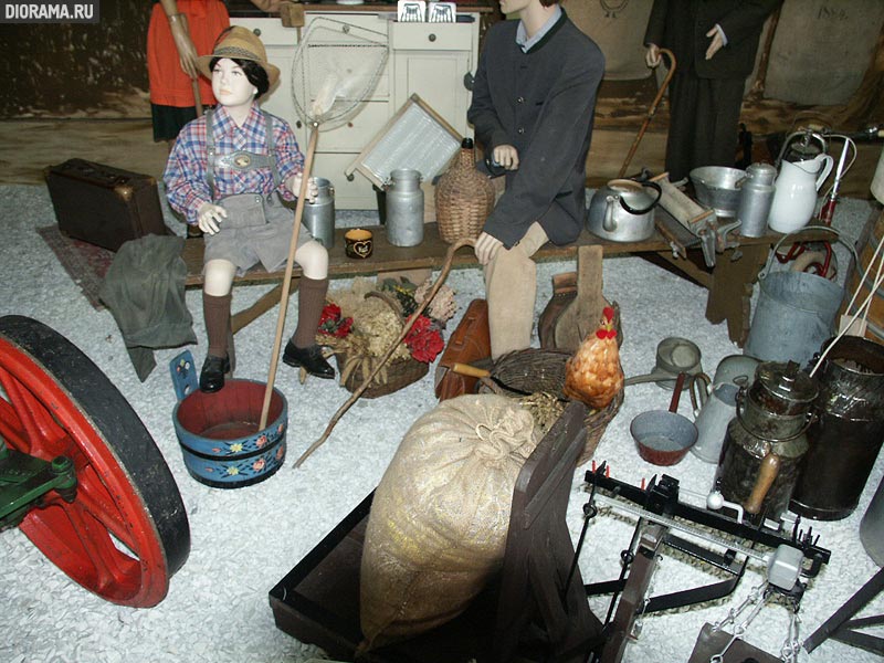 Фрагмент интерьера комнаты сельского дома, Museum Sinsheim, Германия (Копилка Diorama.Ru)