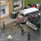 Riot on the street. Frankfurt-am-Main, 1986