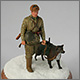 Soviet tank hunter with a dog