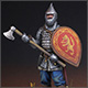 Russian warrion with an axe, 14th cent.