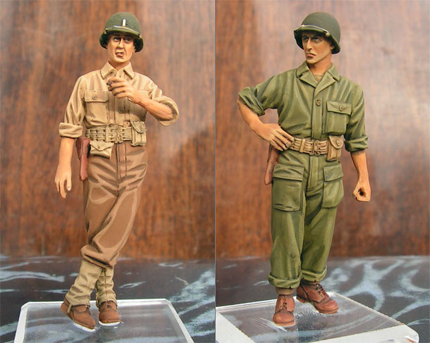 Figures: U.S. Army private and officer