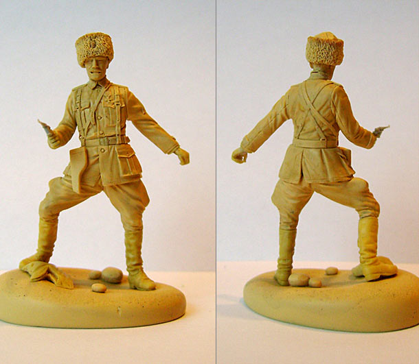 Sculpture: Kappel's Army officer, Civil war in Russia, 1921