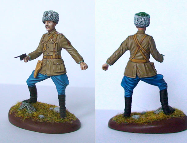 Figures: White army officer, Russian civil war