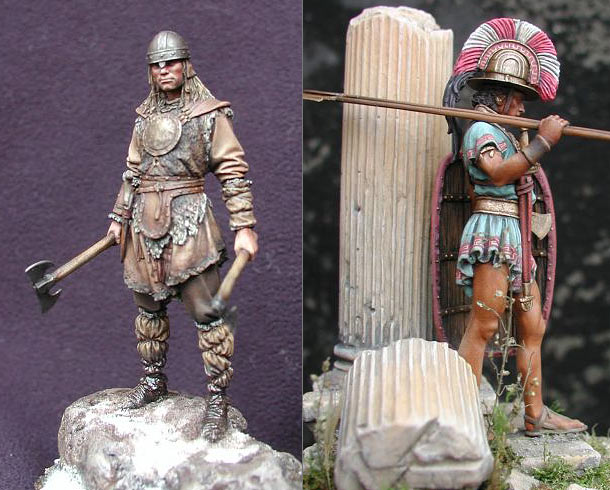 Figures: Saxon and Italic warriors