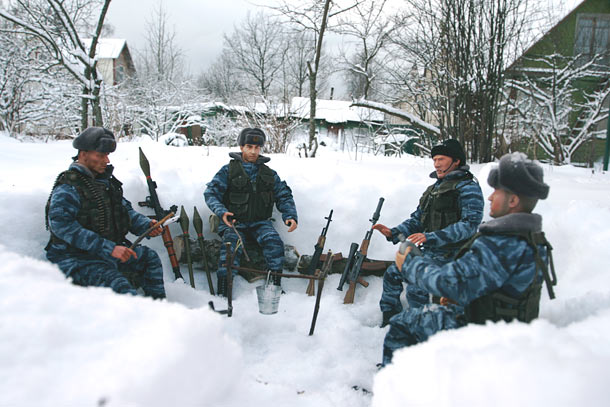 Miscellaneous: OMON troops, Chechnya, 2002