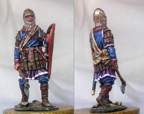 Figures: Novgorod home guard warrior, XIV century