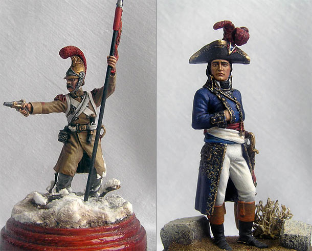 Figures: Standard bearer and General Bonapart
