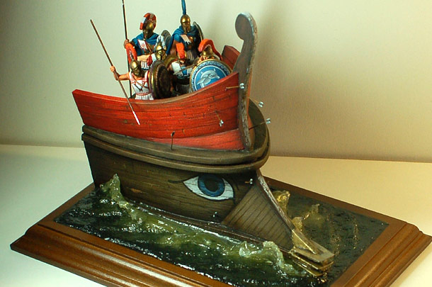 Dioramas and Vignettes: Greek warriors on the ship