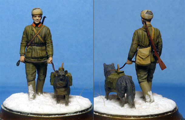 Figures: Soviet tank hunter with dog