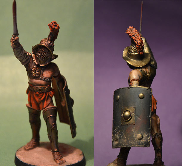 Figures: Mirmillo, Roman gladiator