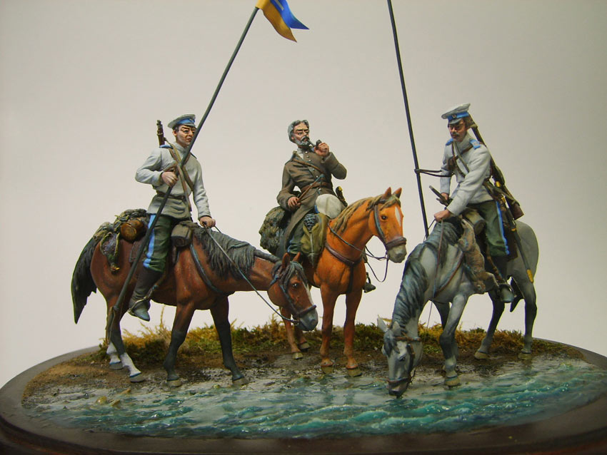 Dioramas and Vignettes: Orenburg Cossacks mounted patrol, 1904, photo #1