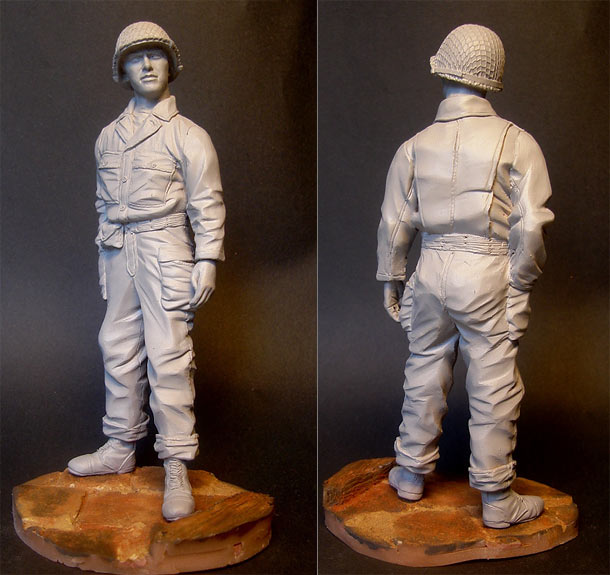 Sculpture: U.S. tank crewman, WWII
