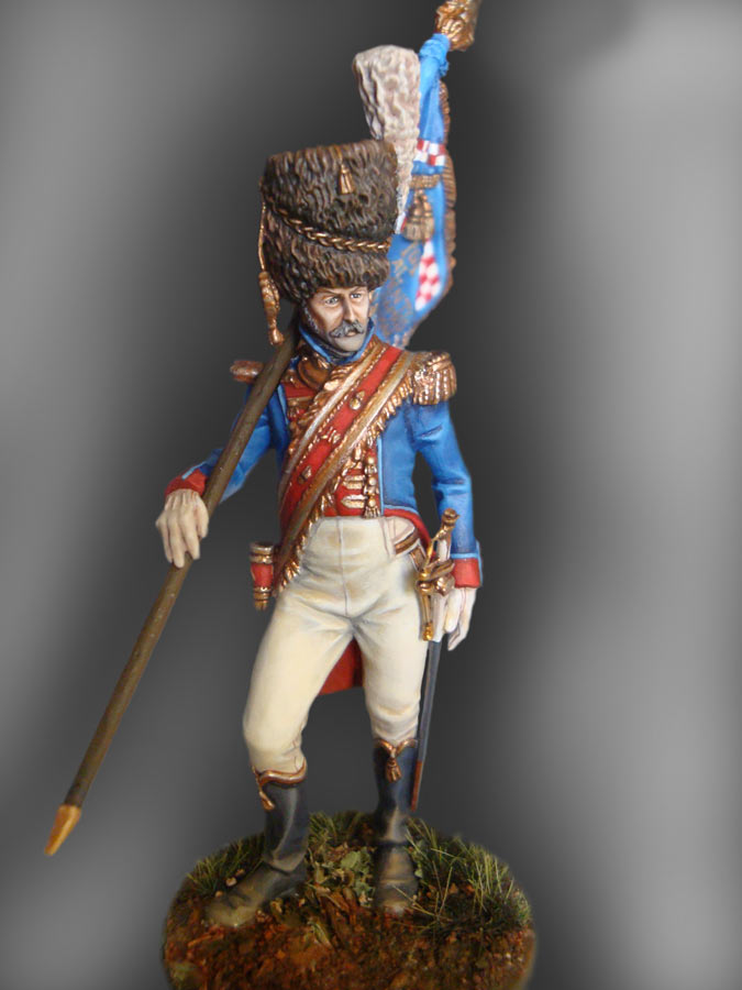 Фигурки:  Знаменосец гвардейских гренадеров Неаполя, 1812 г., фото #1