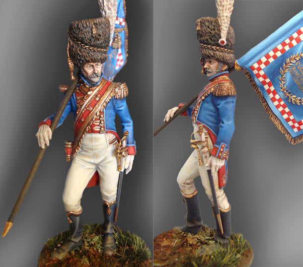 Figures: Standard bearer, Neapolitan Guard grenadiers, 1812
