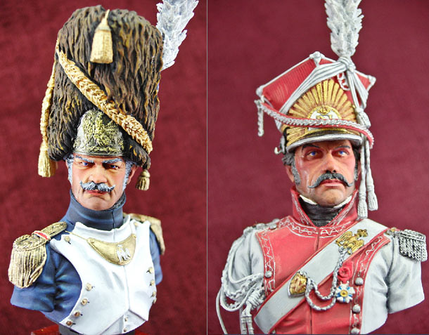 Figures: Polish lancer and Imperial Guard grenadier.