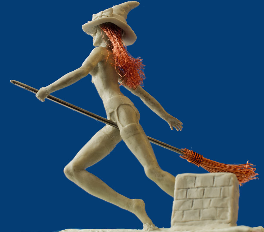 Скульптура: Ведьмочка на метле, фото #2