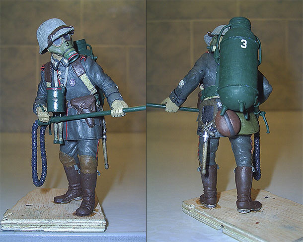 Miscellaneous: German flamethrower operator, 1918