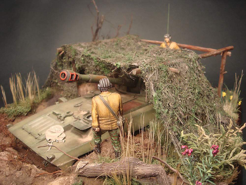 Dioramas and Vignettes: 2S1 «Gvozdika». Tactical exercises, photo #5