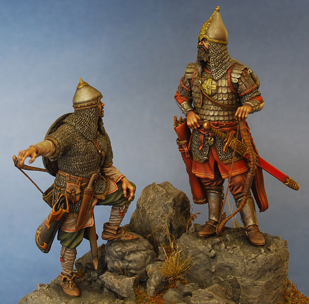 Figures: Russian warriors, mid 14th cent.