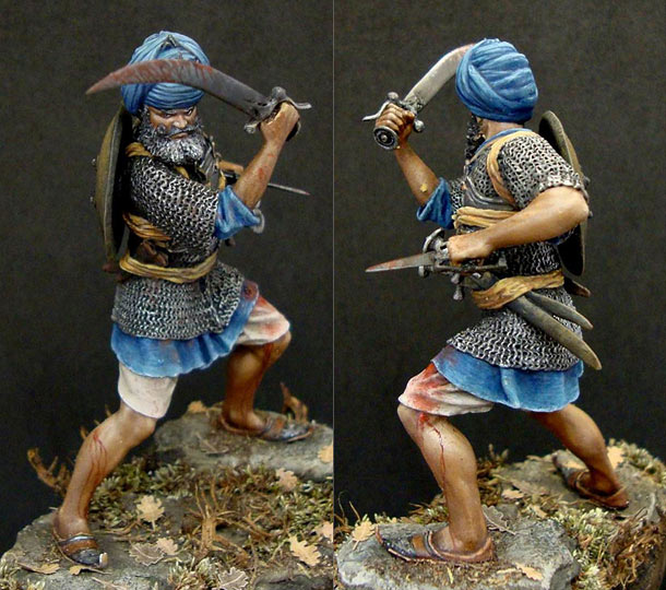 Figures: Akali nihang warrior. Lion of Panchanada