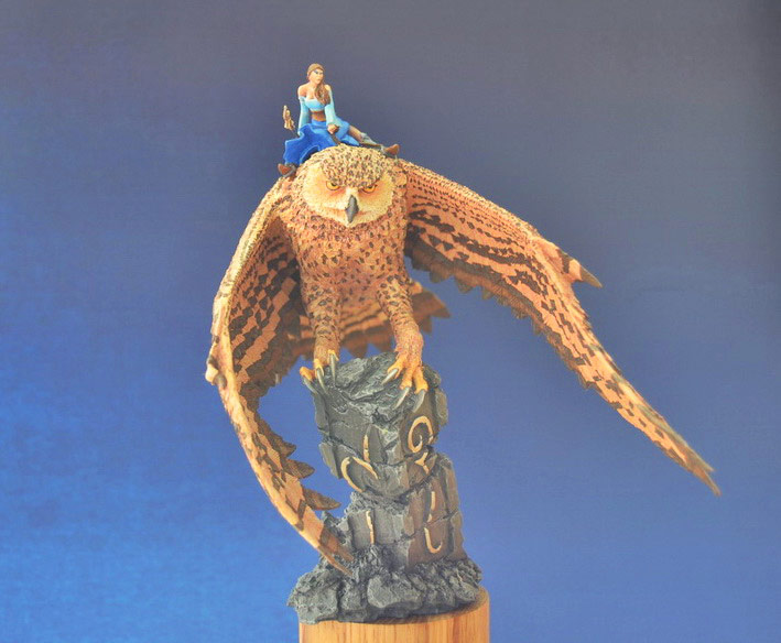 Miscellaneous: Elf on a giant eagle-owl, photo #1