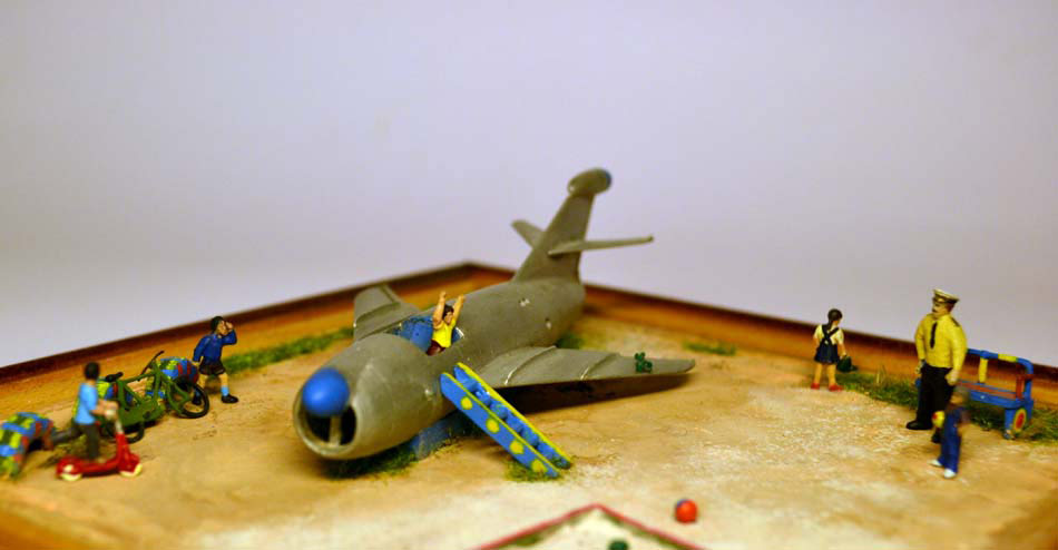 Диорамы и виньетки: Детский самолет (ракета КС-1 на детской площадке), фото #8