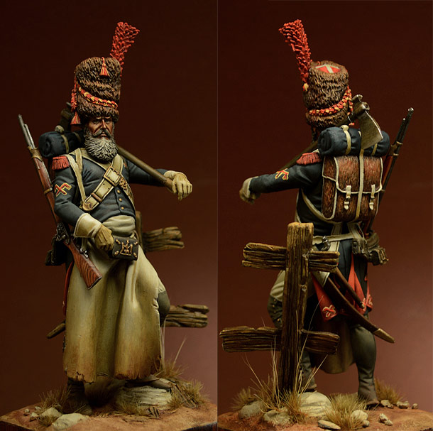 Figures: Sapper, foot grenadiers of the Emperor's Guard, 1806-07