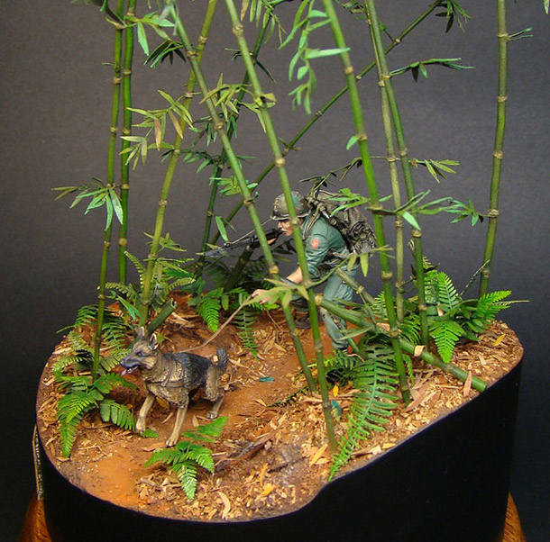 Dioramas and Vignettes: Scout with a dog. Vietnam