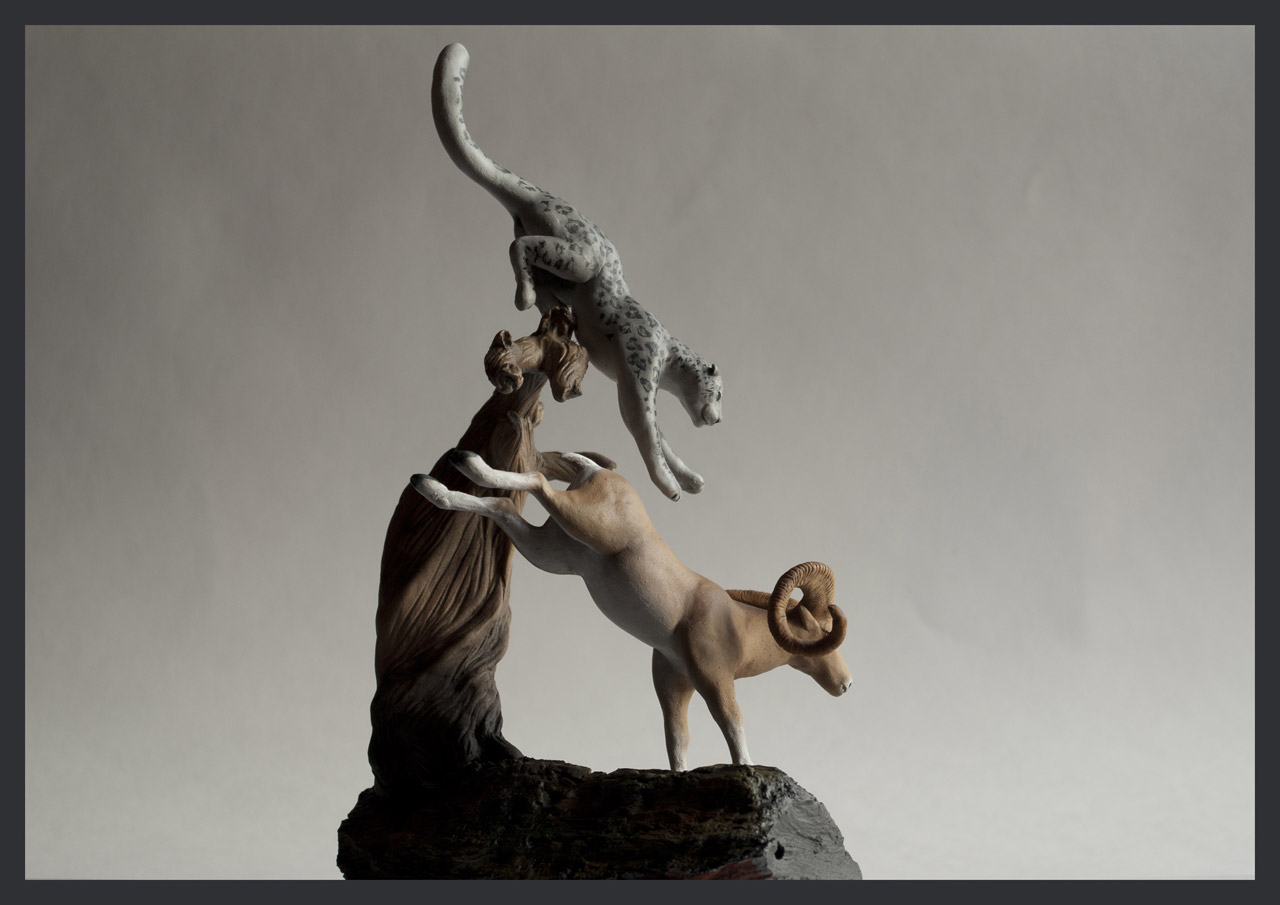 Sculpture: Argali and snow leopard, photo #7