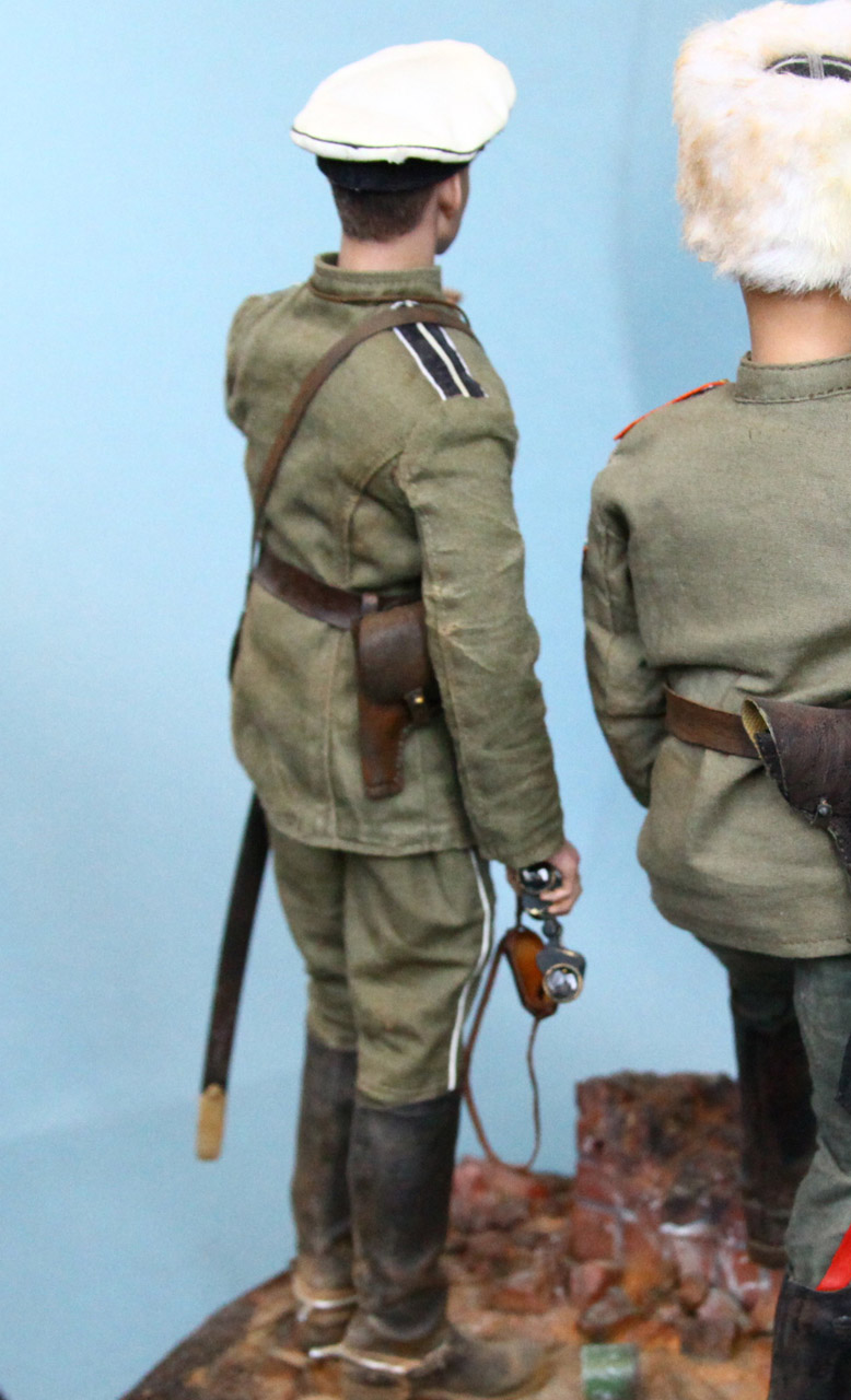 Фигурки: Генерал-лейтенант С.Л.Марков и капитан 1го офицерского полка. Ледовый поход, 1918, фото #3