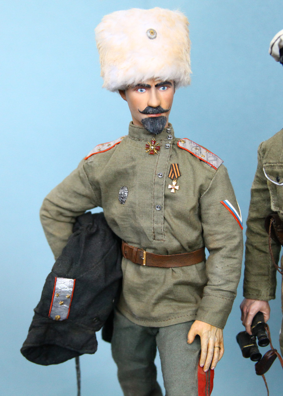 Фигурки: Генерал-лейтенант С.Л.Марков и капитан 1го офицерского полка. Ледовый поход, 1918, фото #6