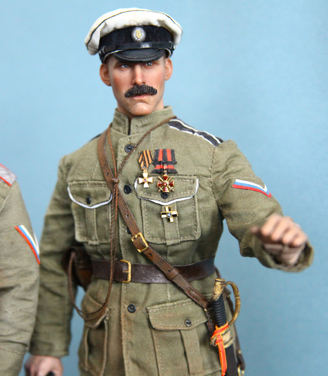 Фигурки: Генерал-лейтенант С.Л.Марков и капитан 1го офицерского полка. Ледовый поход, 1918, фото #7