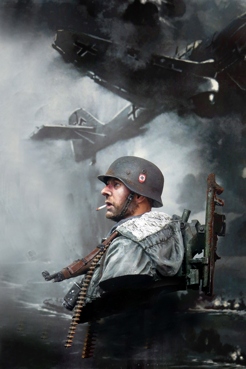 Figures: Machine gunner, Totenkopf div., Kharkov, 1943, photo #2