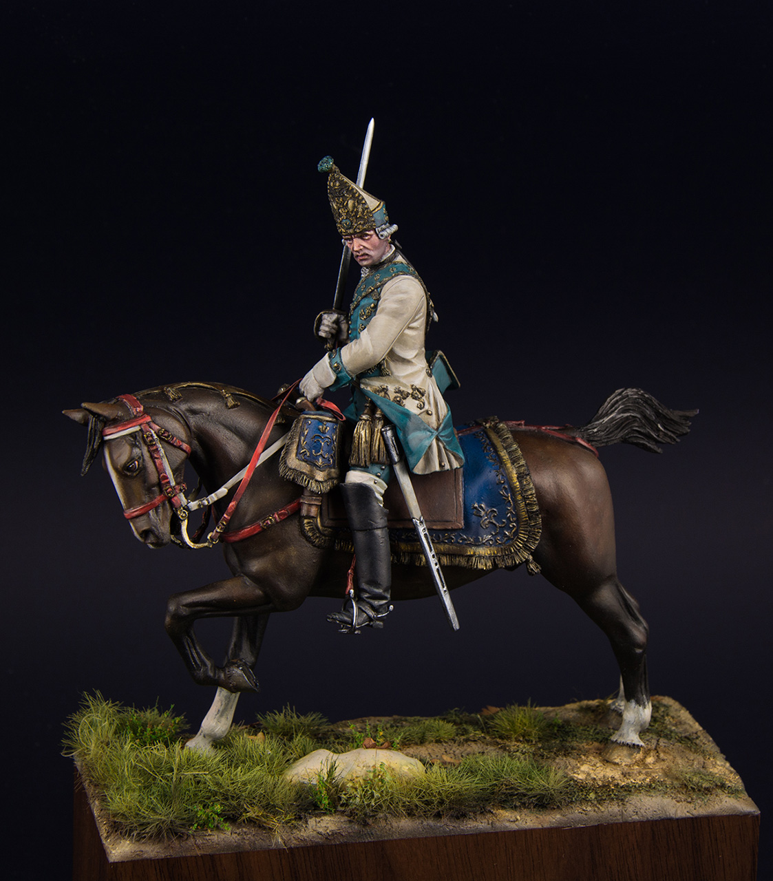 Figures: Grenadier officer, Holstein contingent, Russia, 1755-62, photo #1