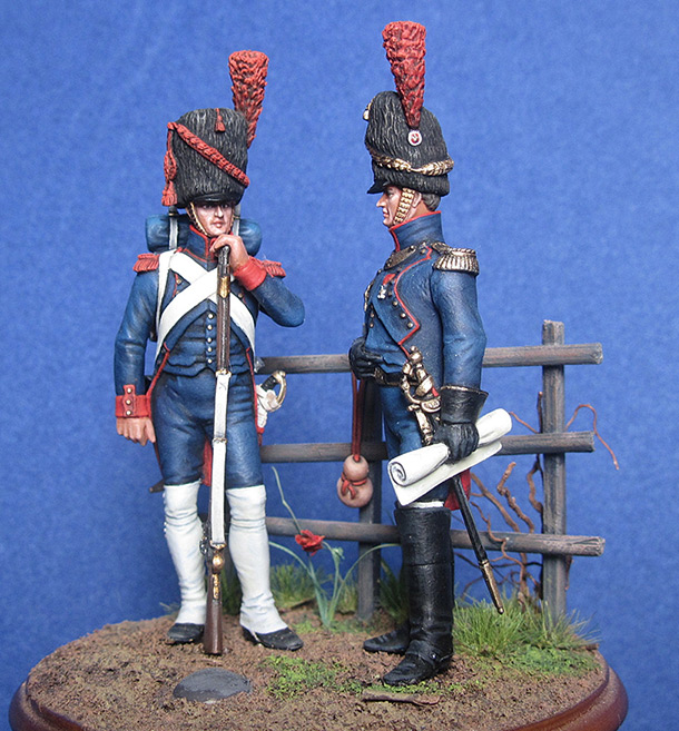 Dioramas and Vignettes: Staff officer and private, Guard foot artillery, 1812