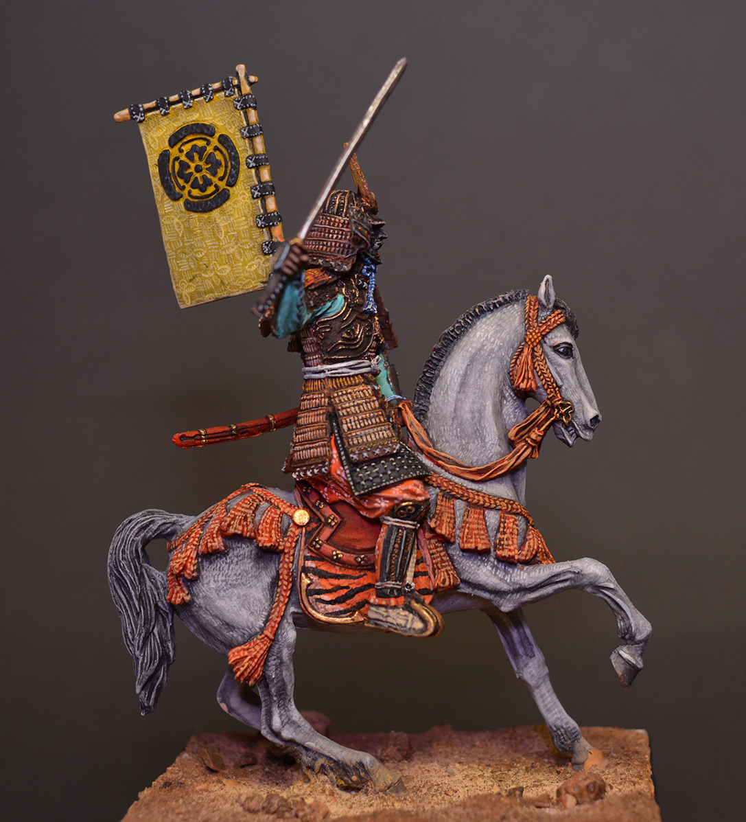 Figures: Mounted samurai, Oda clan, XVI-XVII cent., photo #2