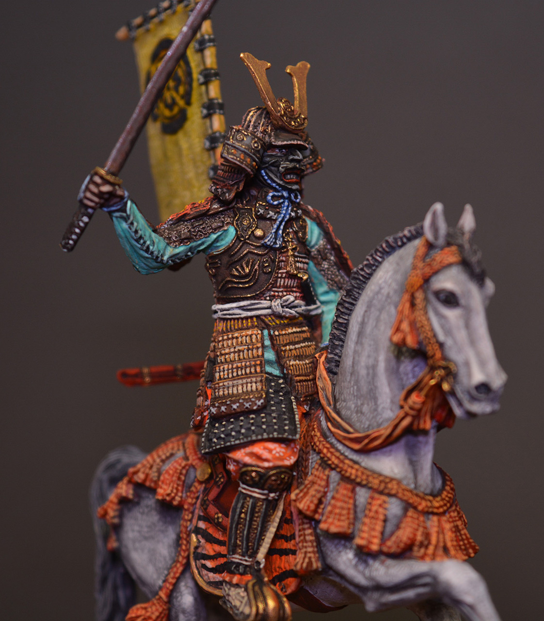 Figures: Mounted samurai, Oda clan, XVI-XVII cent., photo #3