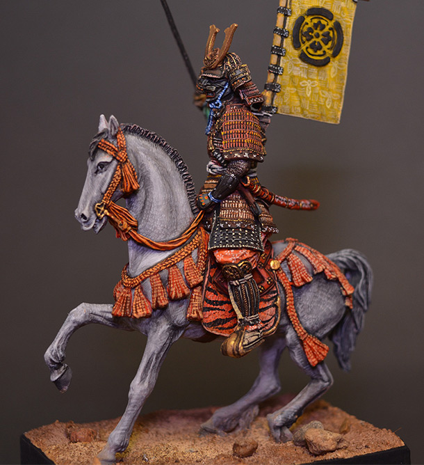 Figures: Mounted samurai, Oda clan, XVI-XVII cent.