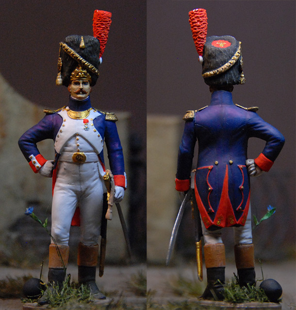 Figures: French officer, Guard foot grenadiers, 1809