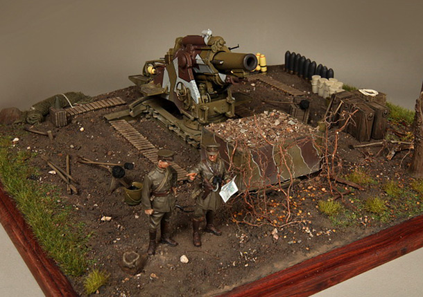 Dioramas and Vignettes: British 9.2 inch mortar at firing position