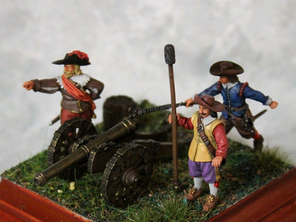 Диорамы и виньетки: Артиллеристы с пушкой, XVII век