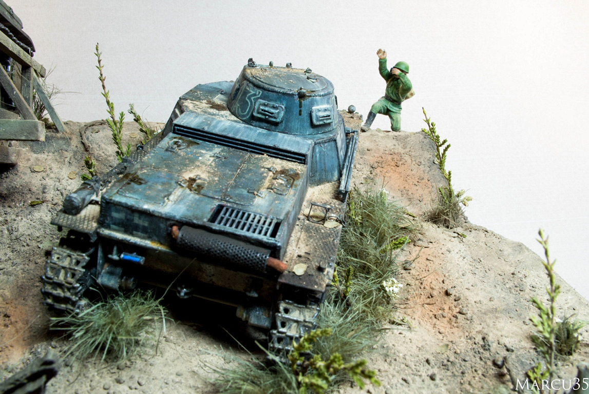 Dioramas and Vignettes: Break a leg. KV-2 and Pz.I, photo #11