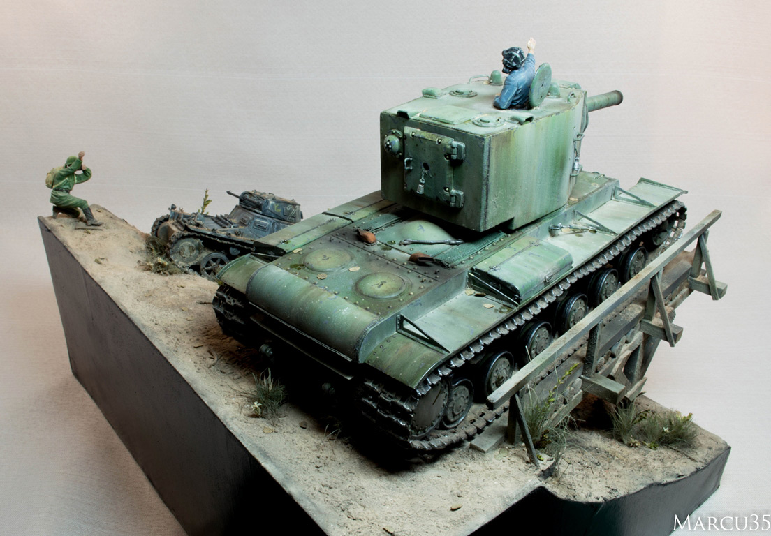 Dioramas and Vignettes: Break a leg. KV-2 and Pz.I, photo #5