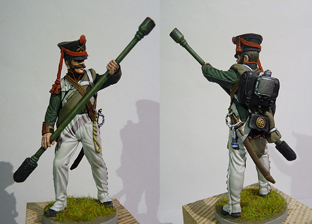 Figures: Bombardier, 12th light company 7th artillery brigade, 1812