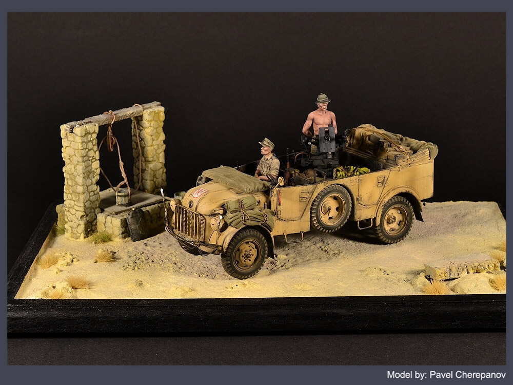 Dioramas and Vignettes: Steyr 1500A with 20mm AA gun, photo #1