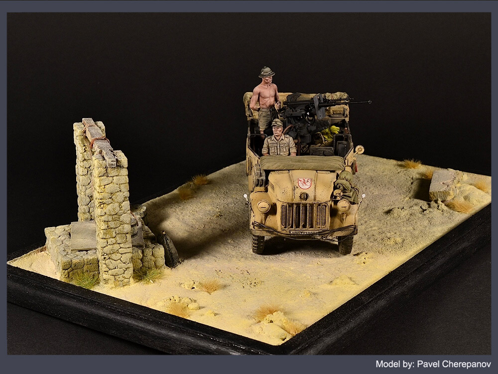 Dioramas and Vignettes: Steyr 1500A with 20mm AA gun, photo #2