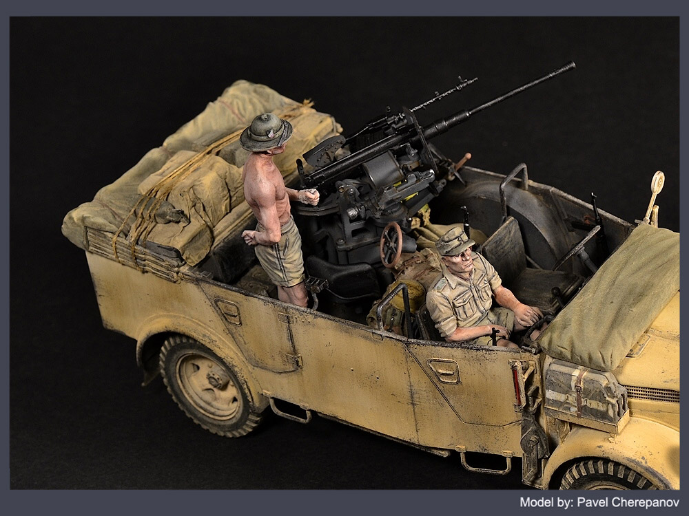 Dioramas and Vignettes: Steyr 1500A with 20mm AA gun, photo #9