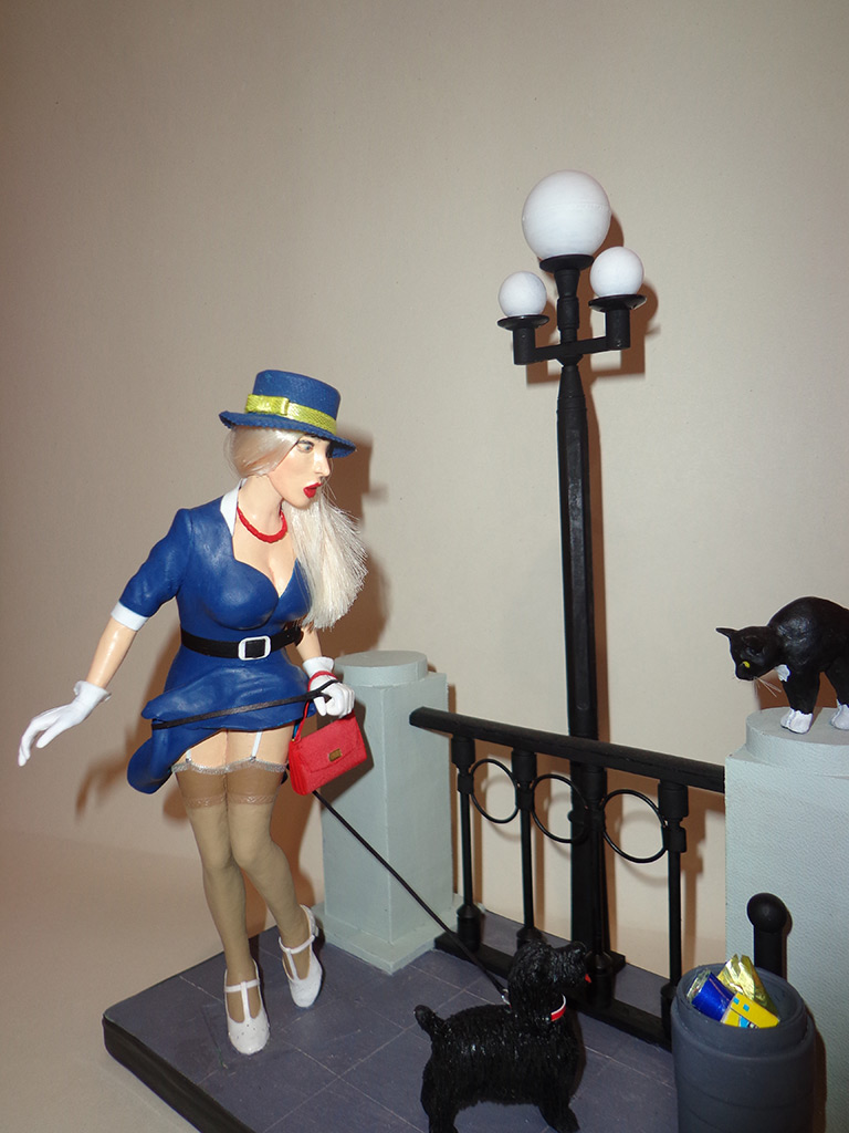 Sculpture: Pin-up girl with dog, 1960s, photo #2